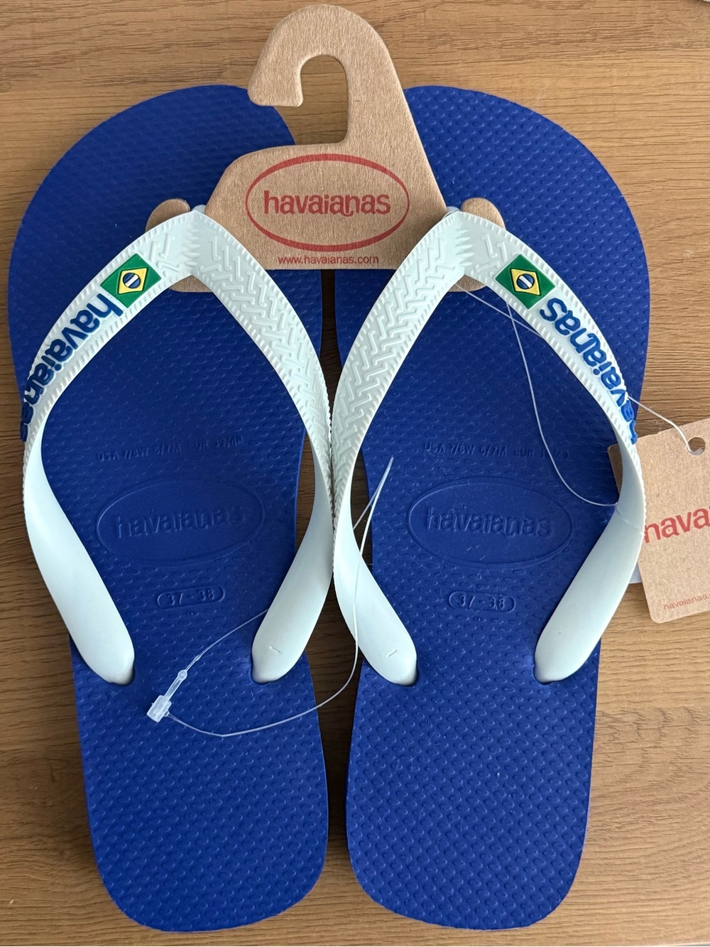 NWT Havainas Marine Blue Sandals 7/8 Women’s